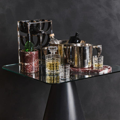 Mixology Six Bottle Sling Wine Rack In Silver Finish