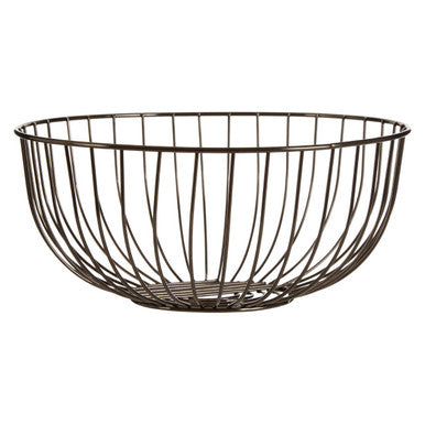 Vertex Round Black Nickel Finish Fruit Basket