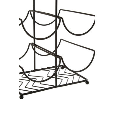 Vertex Black Powder Coat 6 Bottle Wine Rack