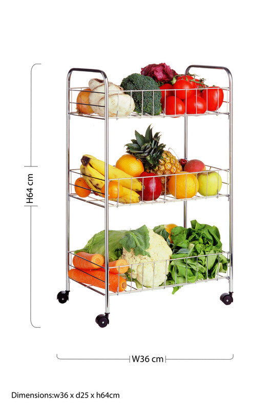Franco Chrome 3 Tier Storage Cart