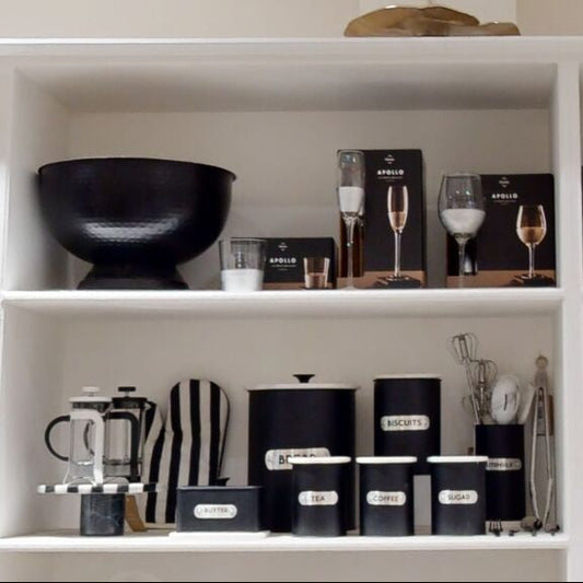 Liberty Black Enamel Tea Canister