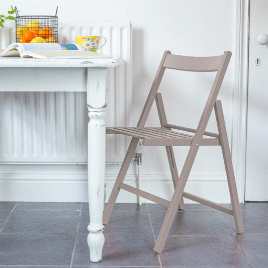 Dove Grey Beech Wood Folding Chair