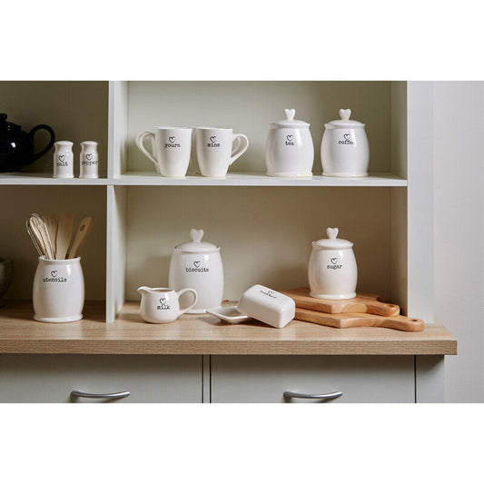 Charm White Dolomite Butter Dish