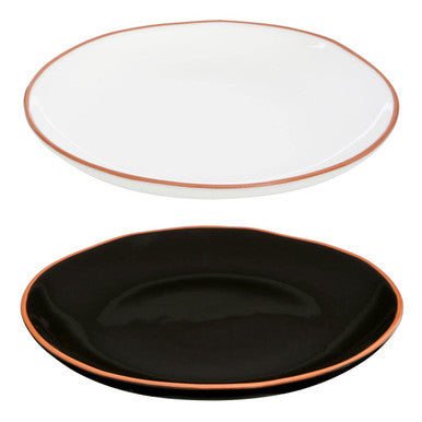 Calisto Black Glazed Terracotta Dinner Plate