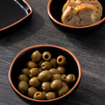 Calisto Black Glazed Terracotta Set of 2 Small Bowls