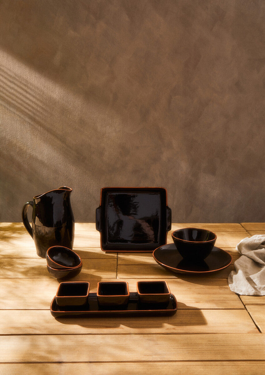 Calisto Terracotta Black Glazed Oven To Table Dish