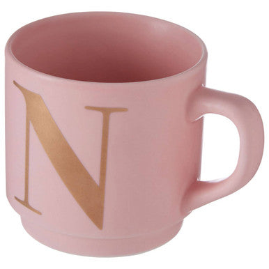 Signet Pink Monogram Mug, N
