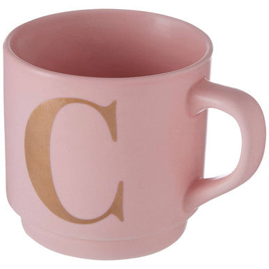 Signet Pink Monogram Mug, C