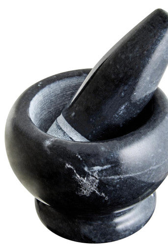 Marmore Black Marble Mortar And Pestle Set