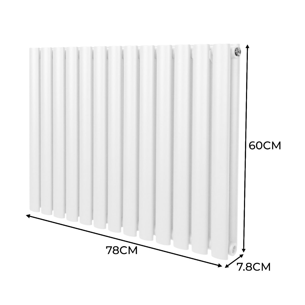 Oval Column Radiator & Valves - 600mm x 780mm White
