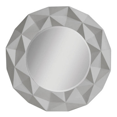 Stockholm 3D Effect Grey High Gloss Round Wall Mirror