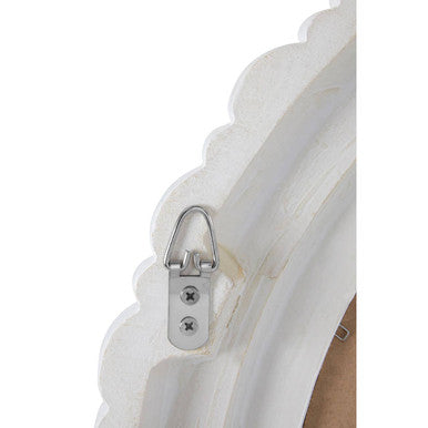 Plume Antique White Small Acanthus Leaf Wall Mirror