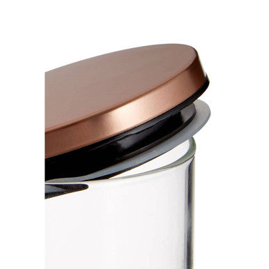 Freska Glass Storage Jar with Rose Gold Lid 700ml