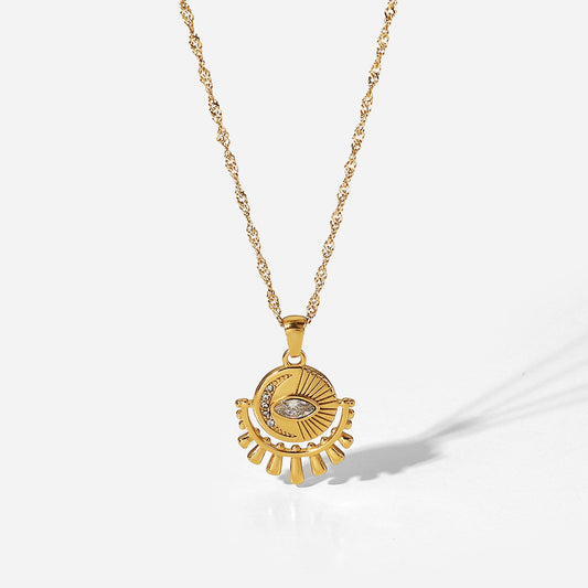 Layla Luxe 18k Gold Plated Evil Eye Necklace