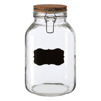 Grocer Glass Storage Jar with Wooden Lid 3000ml