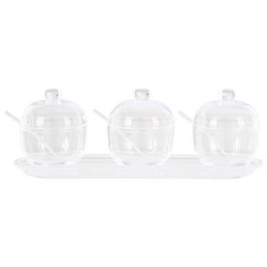 Gozo Set Of 3 Condiment Pots with Tray