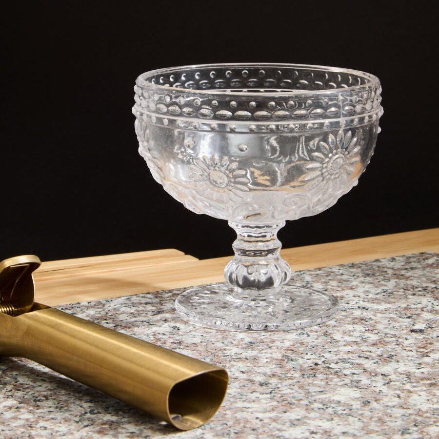 Daisy Pressed Glass Sundae Glass Dish