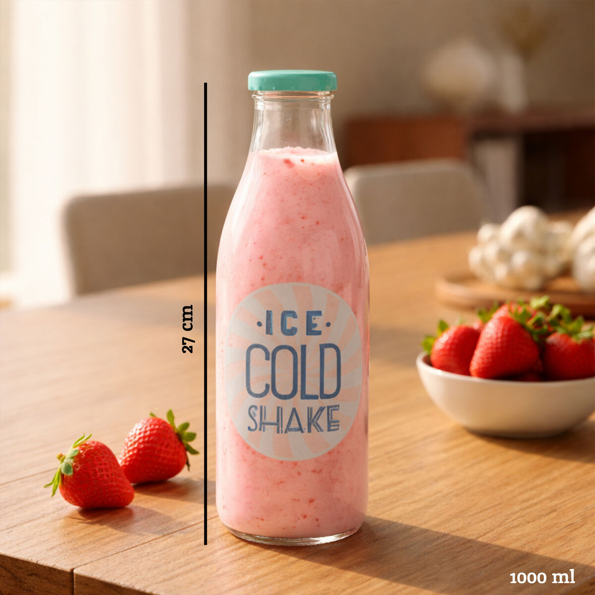 Dayla Glass Milk Bottle With Screw Cap