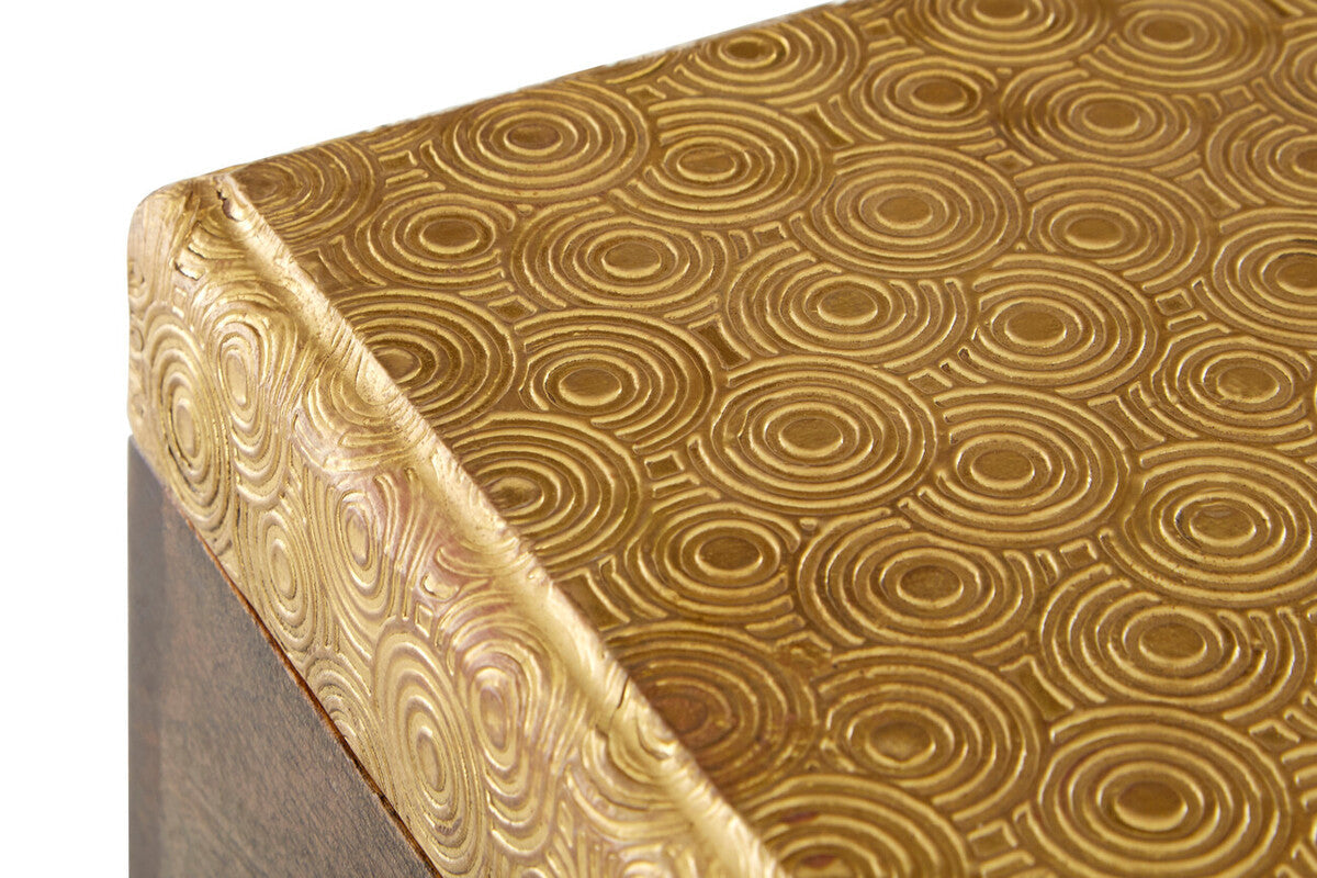 Bowerbird Gold Disc Design Large Trinket Box