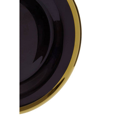 Ida Black Glass Side Plate with Gold Rim