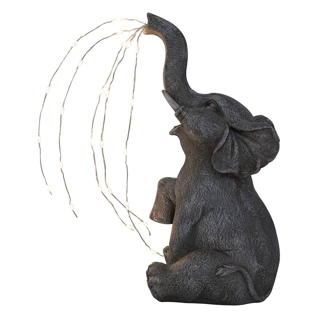 Elephant Solar Garden Light Ornament Decoration 25 Warm White LED - 26cm by Bright Garden