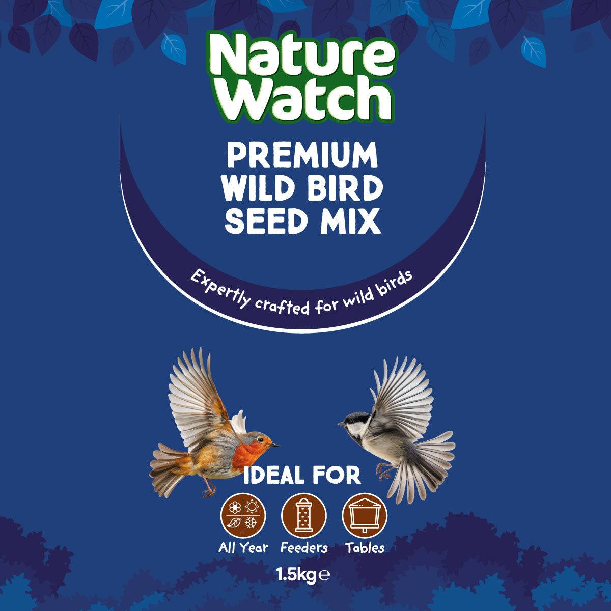 Premium Wild Bird Seed Mix By Nature Watch - 1.5kg