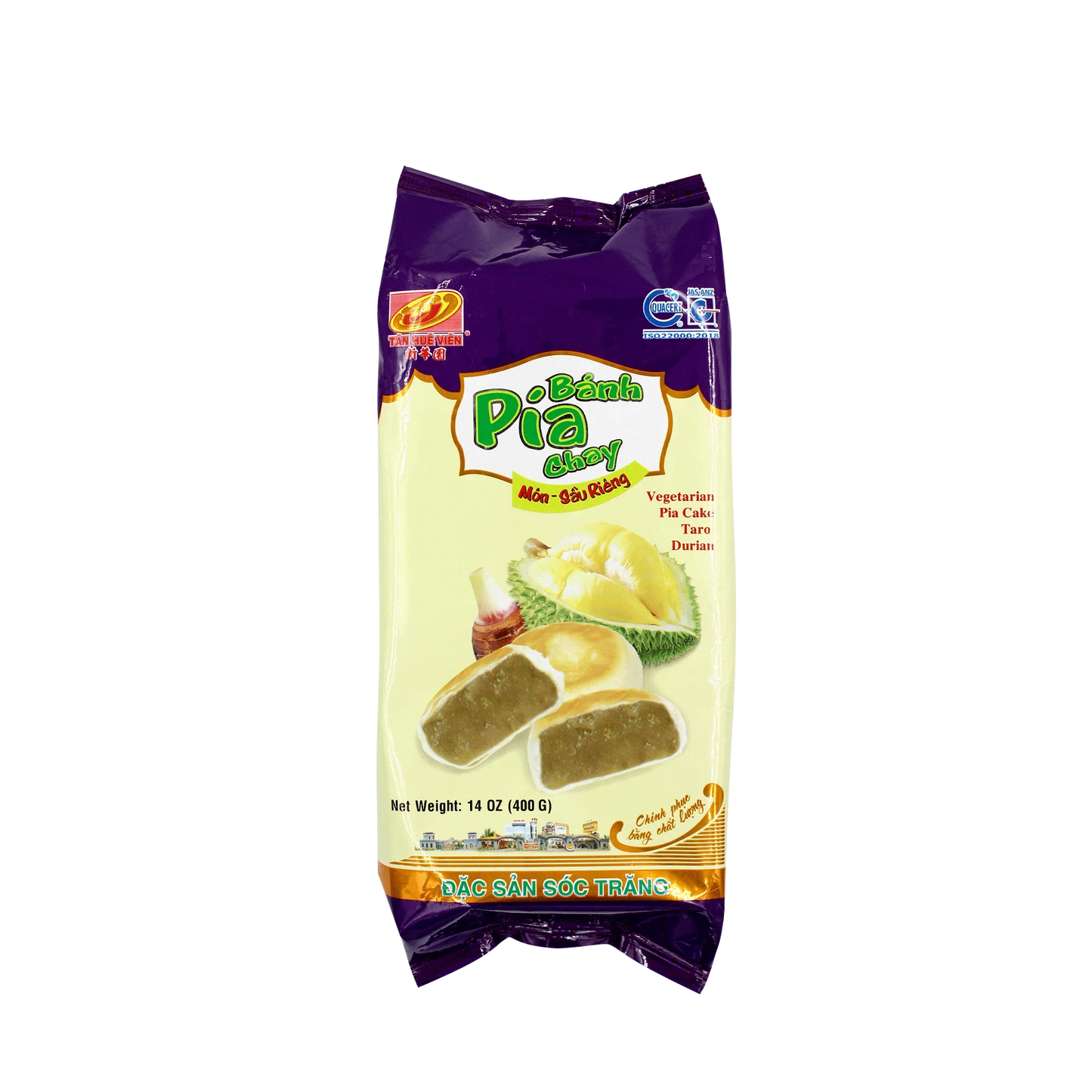 TAN HUE VIEN Pia Cake Durian & Taro 400g