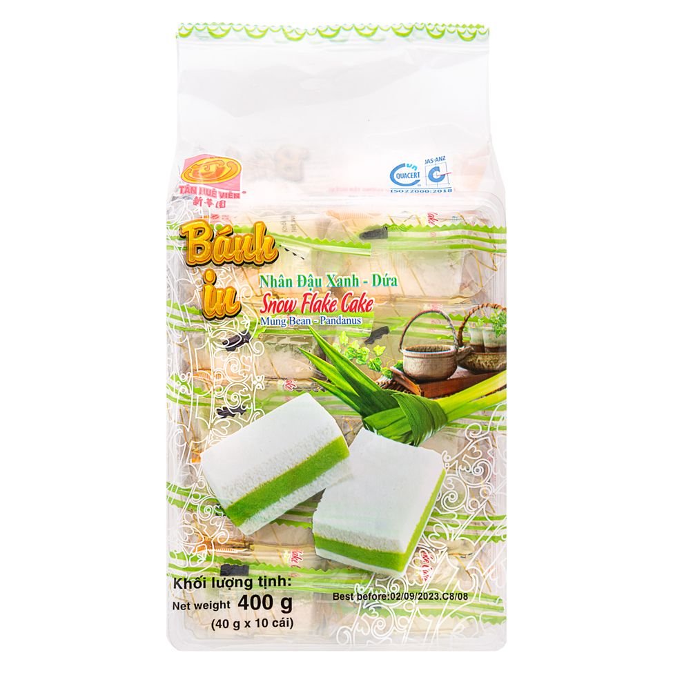 TAN HUE VIEN Snow Flake Cake Mung Bean Pandan 400g