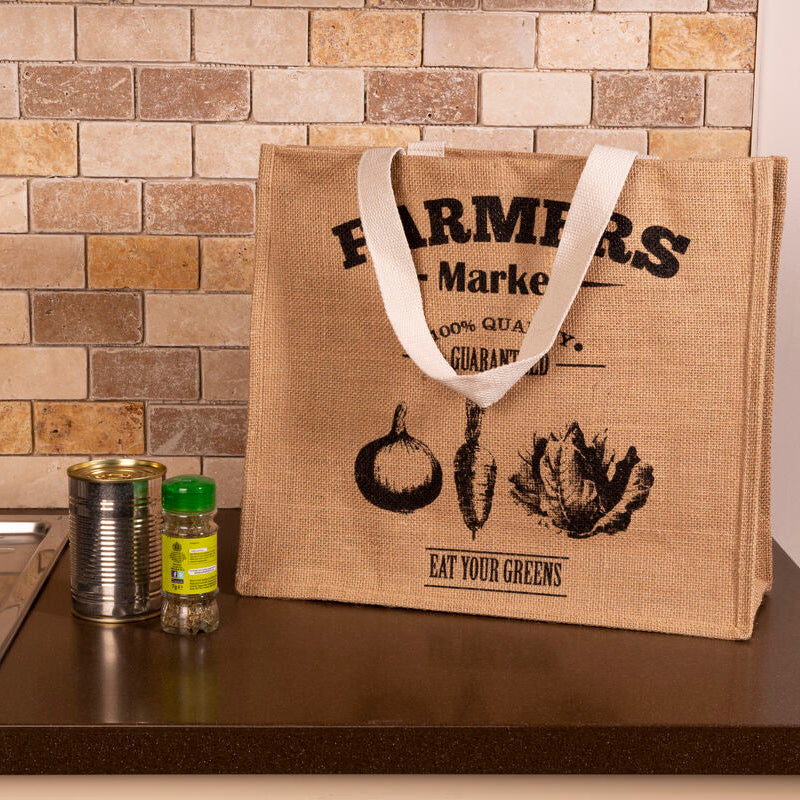 Farmers Market Jute Shopping Bag