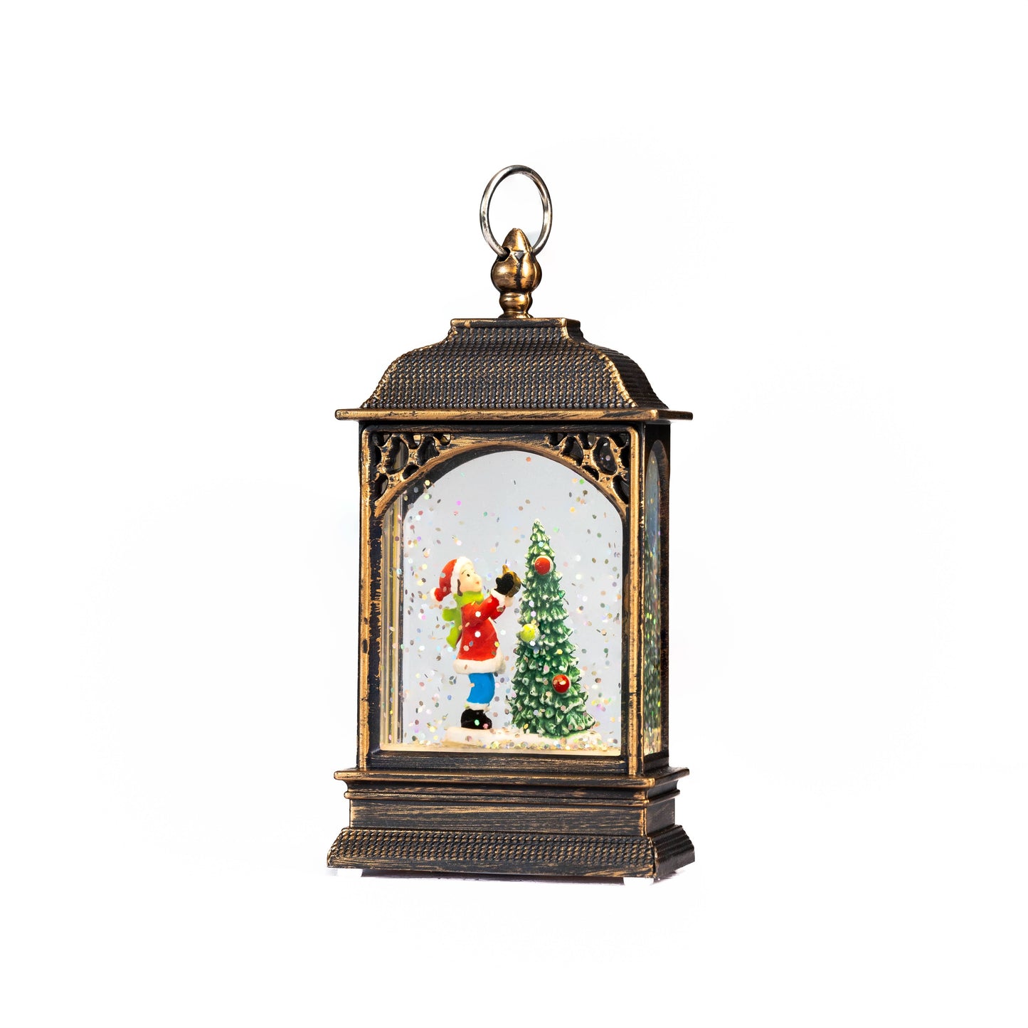 Christmas Snow Globe Lantern Scene Tree Ornament