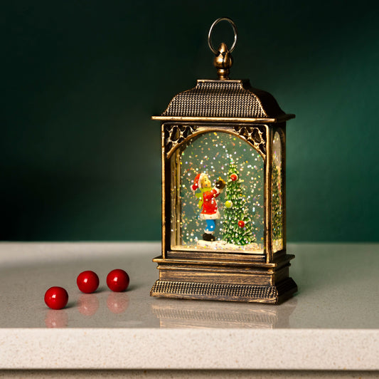 Christmas Snow Globe Lantern Scene Tree Ornament