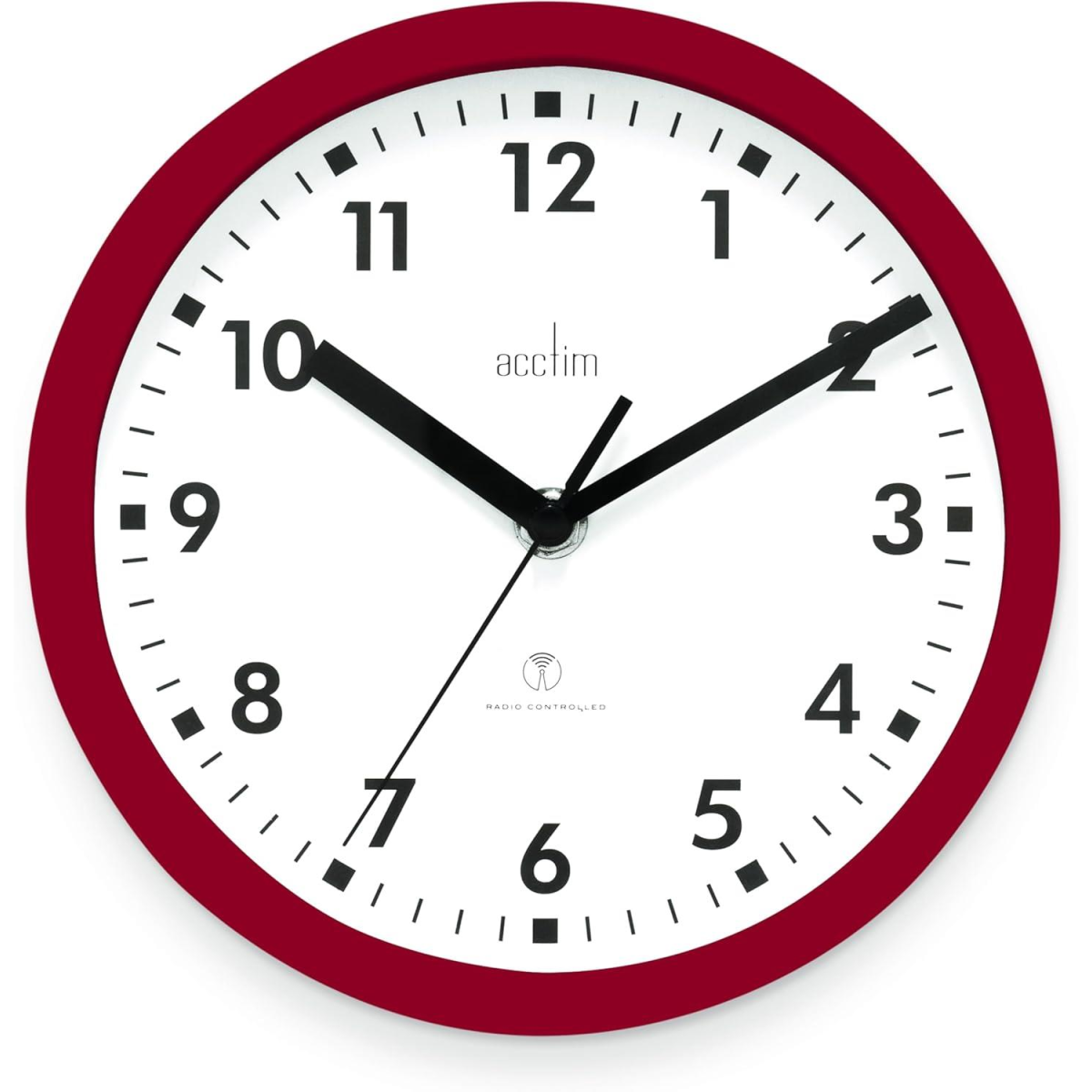 Acctim Nardo 20cm Radio Controlled Red Wall Clock 74664