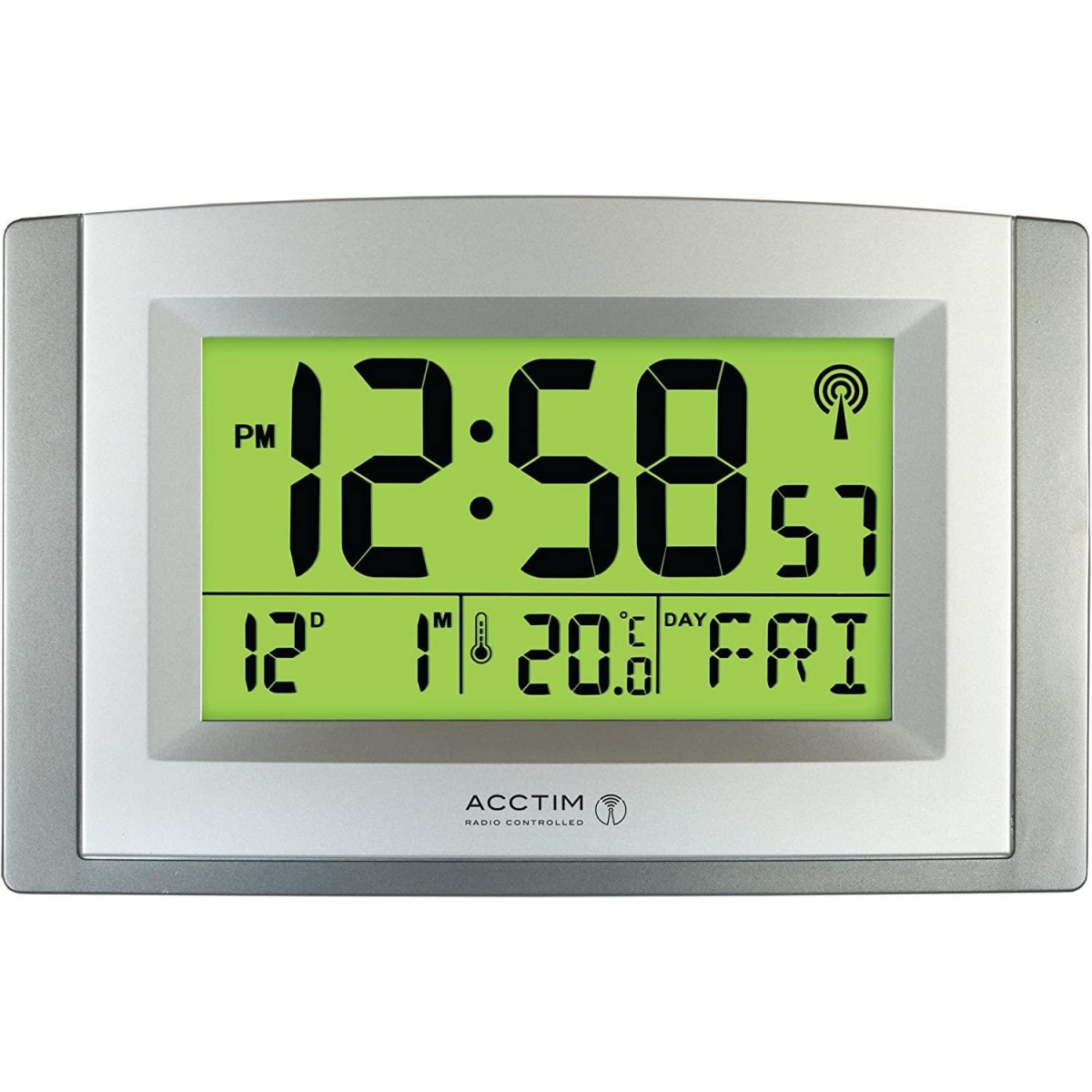 Acctim Status Radio Controlled Acctim Stratus Wall/Desk Clock, Silver 74057
