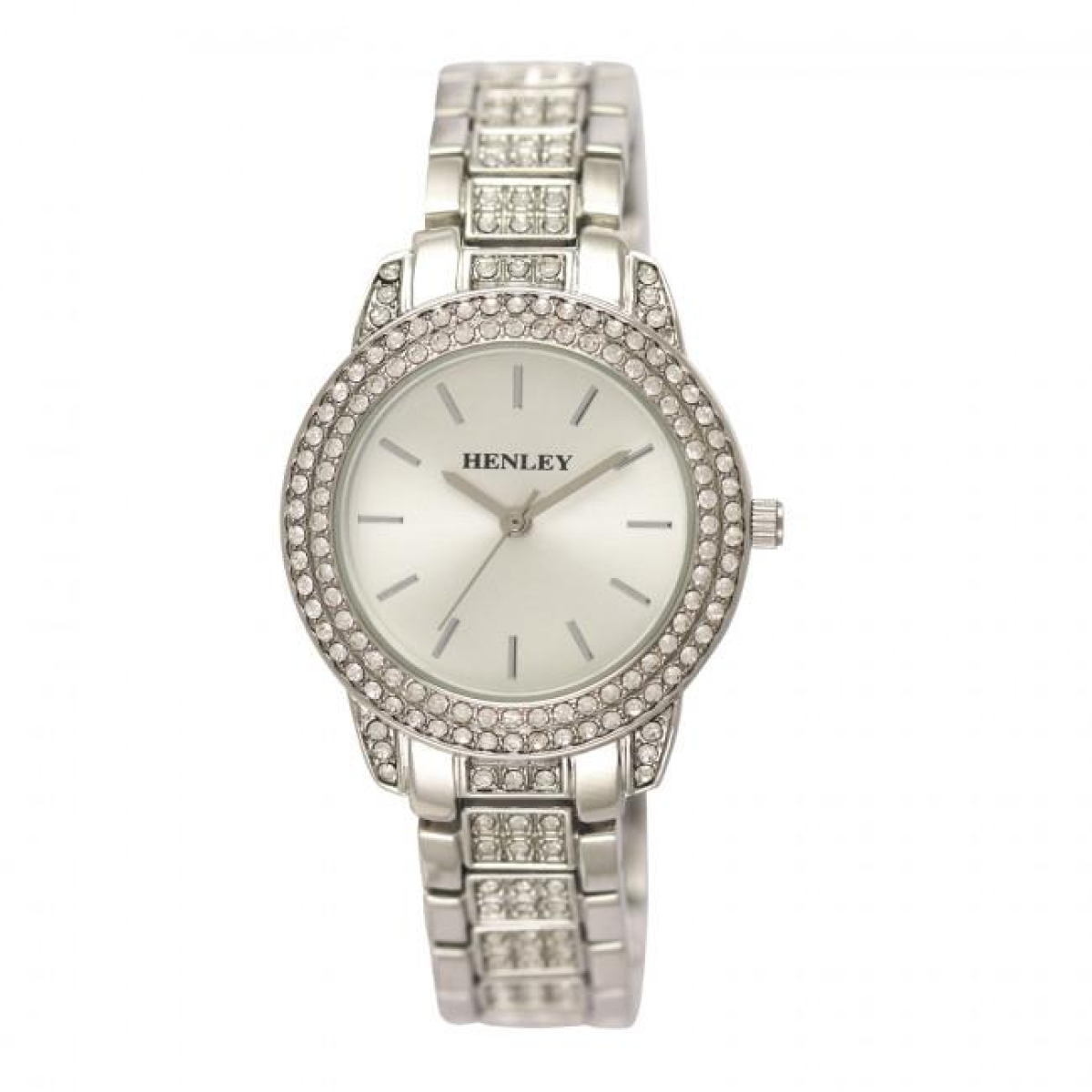 Henley Ladies Bling Diamante crystals Silver Tone Bracelet Watch H07275.24
