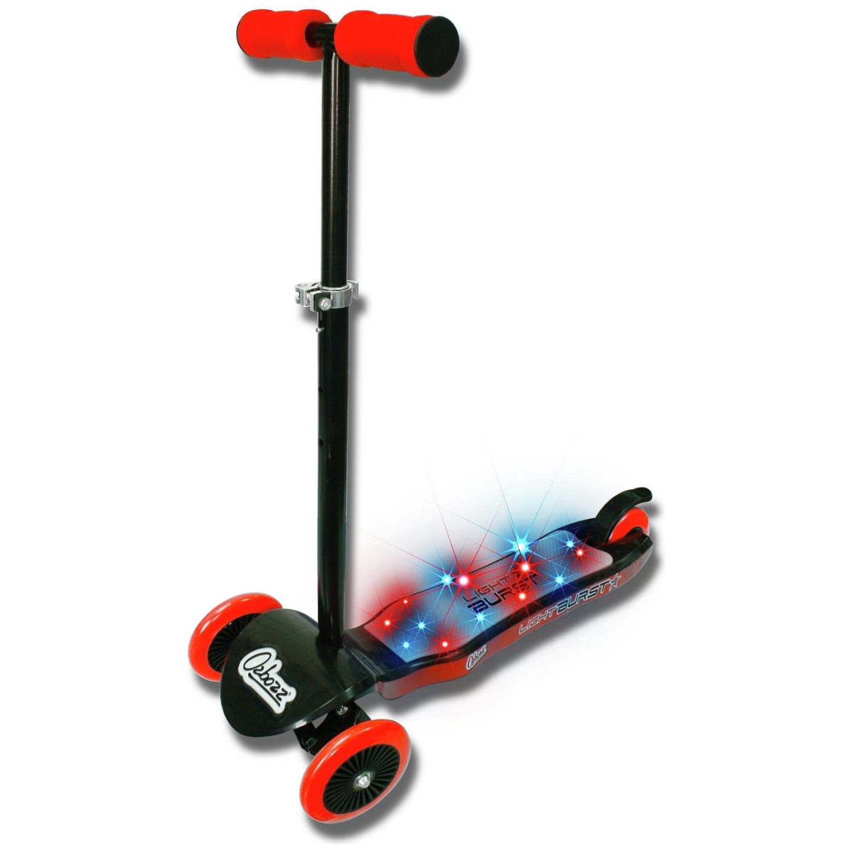 Ozbozz 3 Wheel Light Burst Push Scooter for Kids Boy Black SV12476