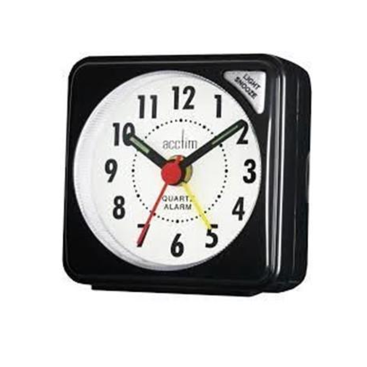 Acctim Ingot Quartz Travel Alarm Clock Light & Snooze Black 25/738BBX8