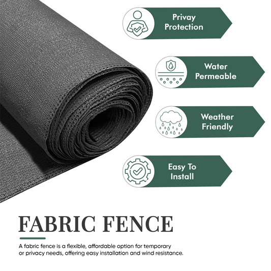 Anthracite Fabric Fence 90gsm - 1m x 10m
