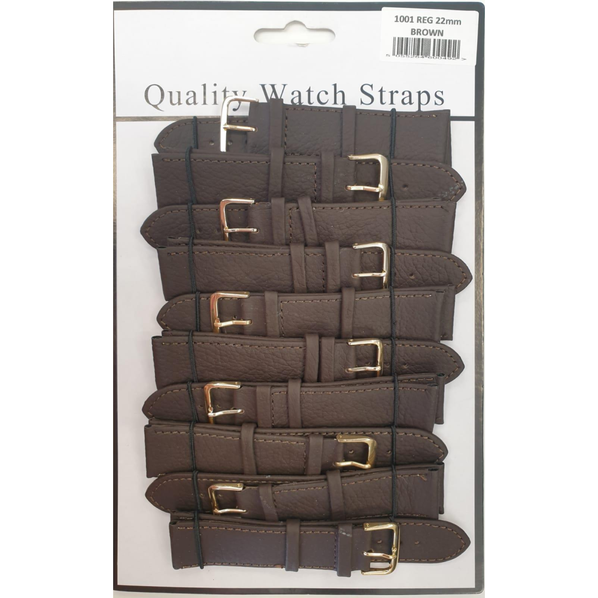 Brown Leather Watch Straps Pk10 size 22mm 1001BK