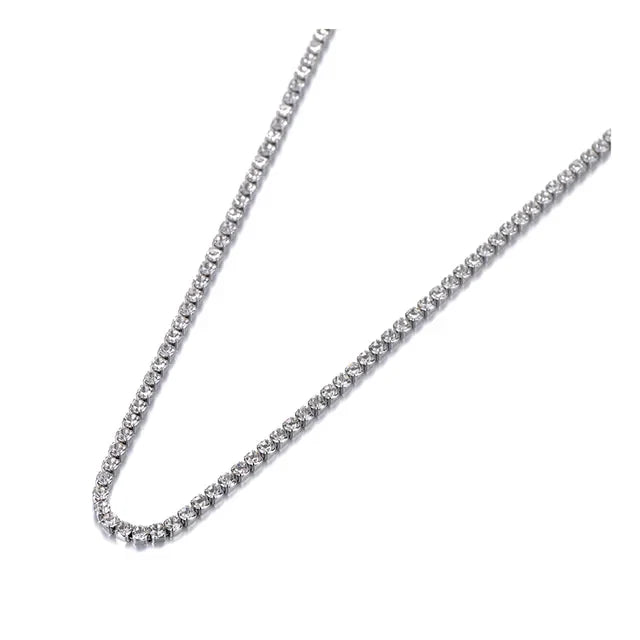 Elisa Silver Toned Jewelled Tennis Necklace