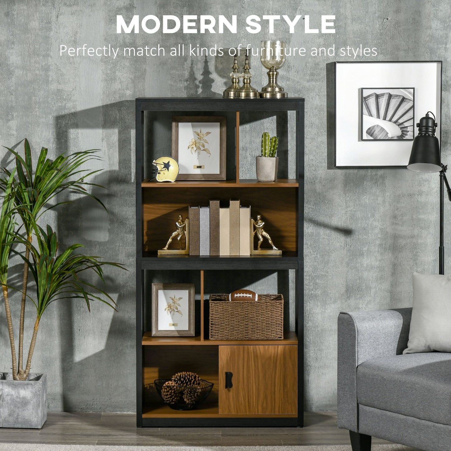 Modern 4-Tier Bookshelf