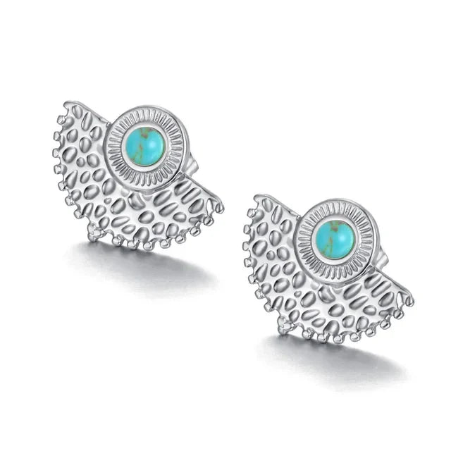 Santorini Turquoise Fan Earrings