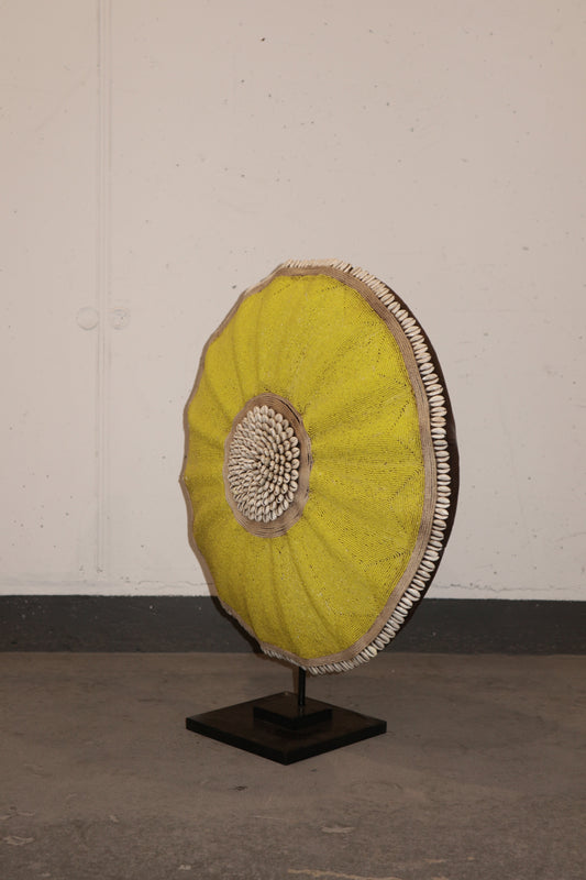 Cameroon Beaded Shield - L - 56cm Yellow 04