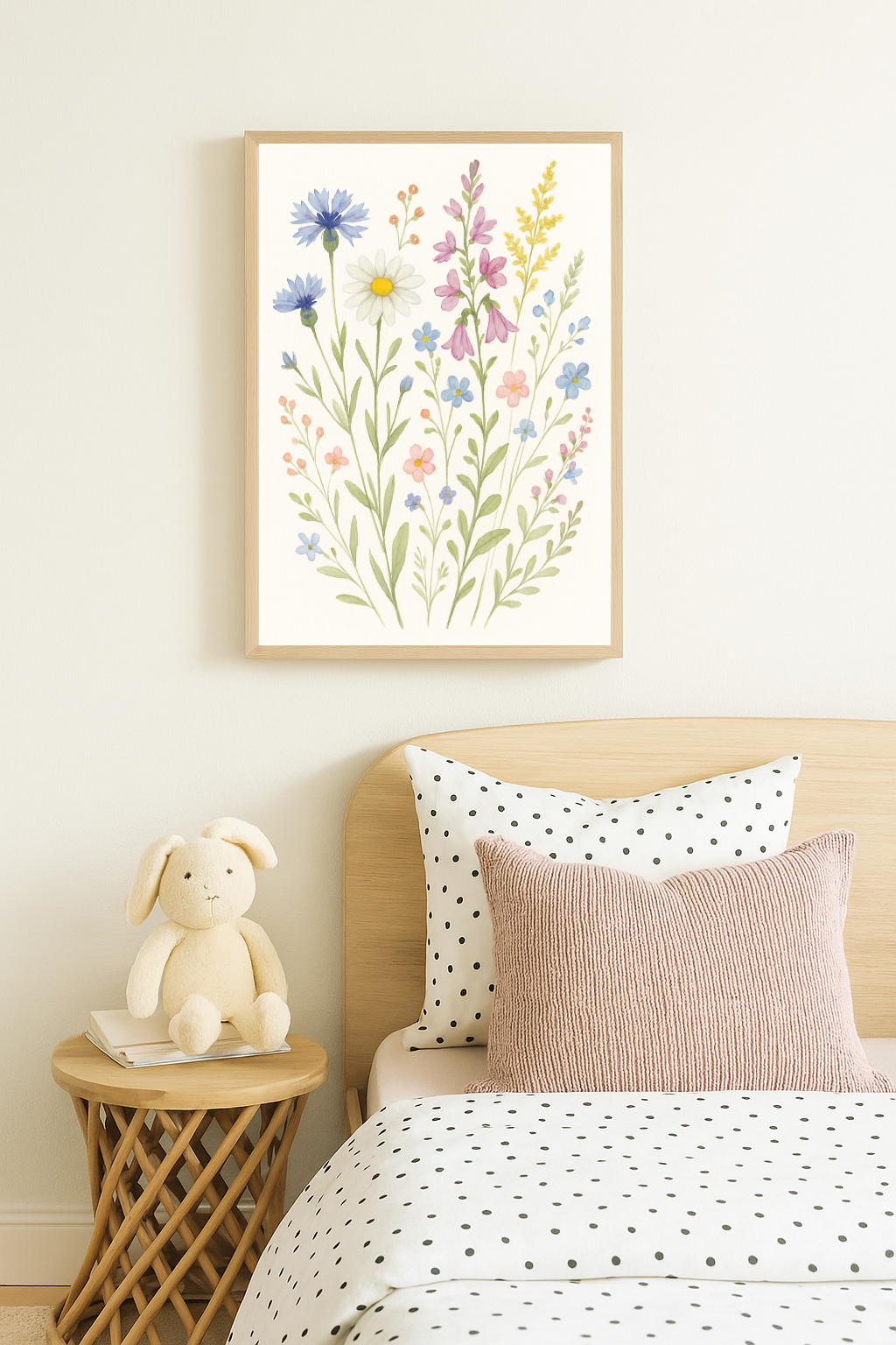 Pastel Meadow Blooms – Floral Wall Art for Kids’ Bedrooms