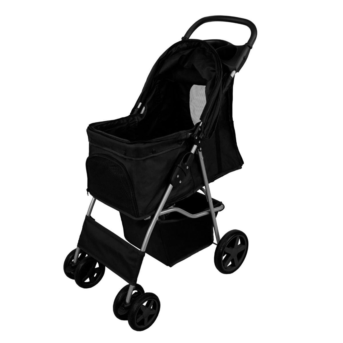 Pet Stroller with Rain Cover to Black