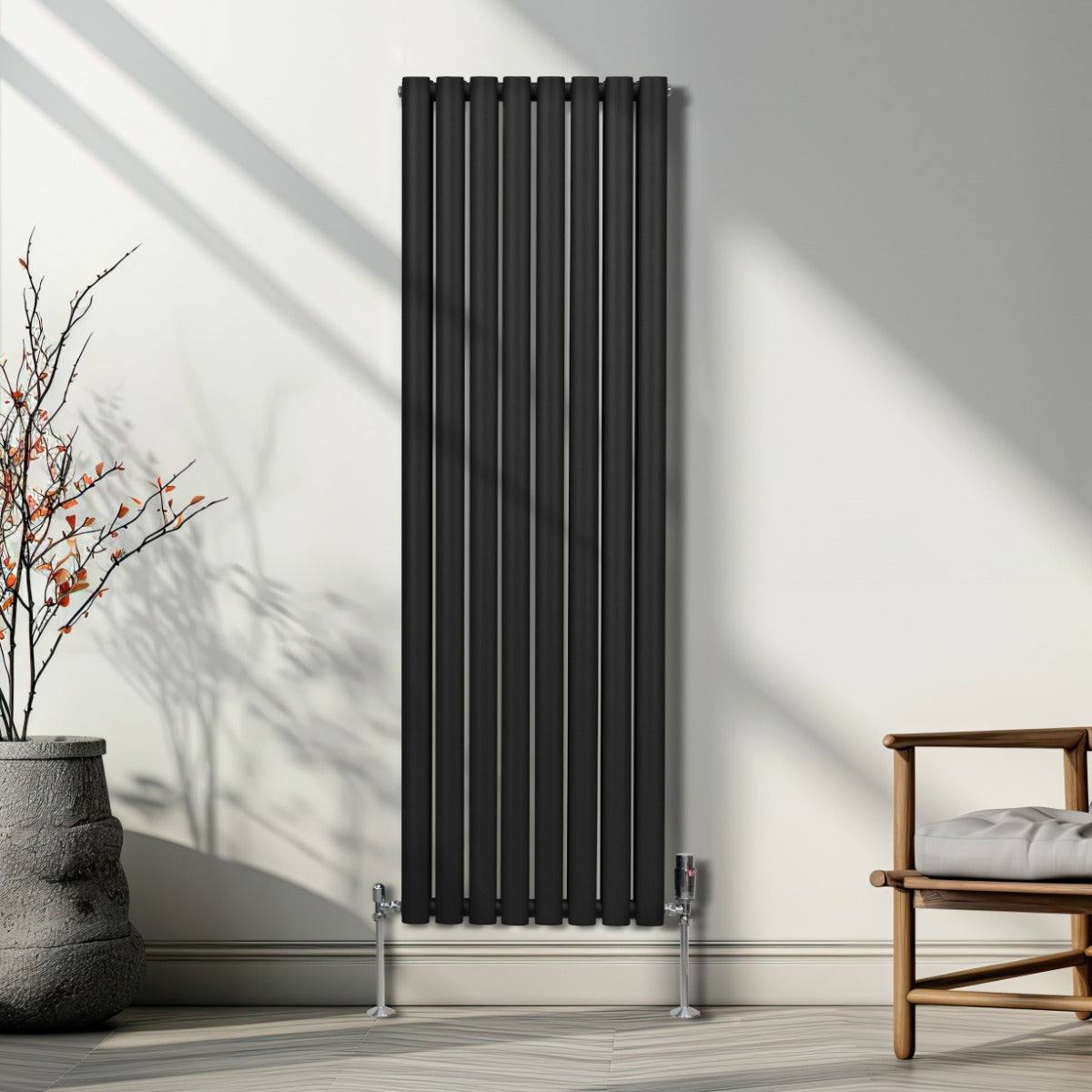 Oval Column Radiator 1600mm x 480mm Black