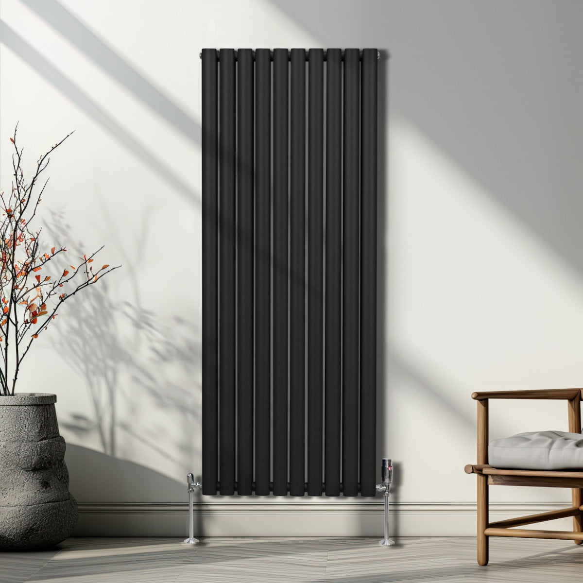Oval Column Radiator 1600mm x 600mm Black