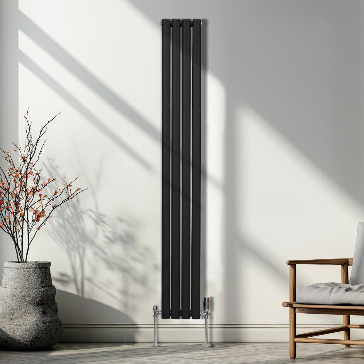 Oval Column Radiator 1800mm x 240mm Black