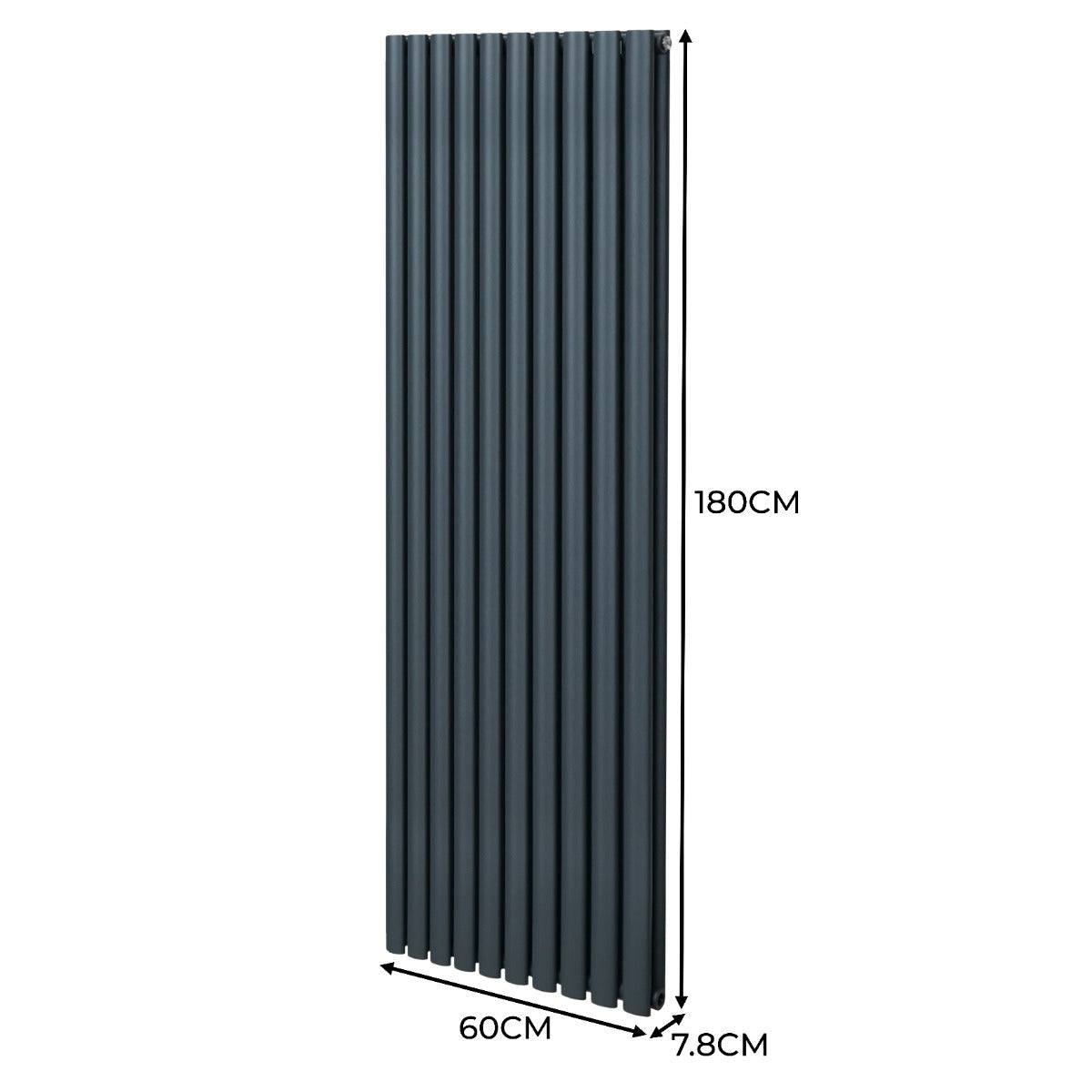 Oval Column Radiator 1800mm x 600mm Anthracite Grey