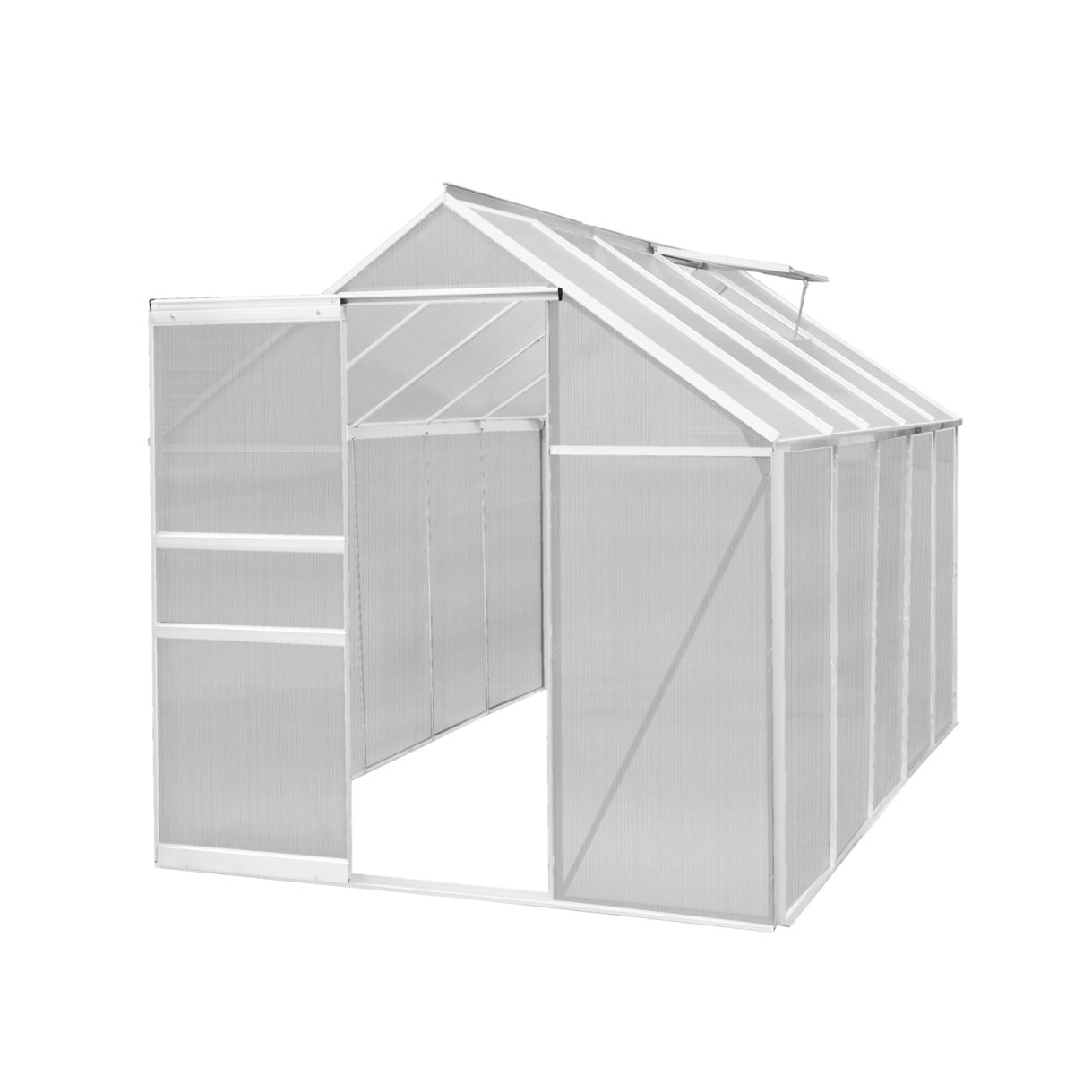Polycarbonate Greenhouse 6ft x 10ft to Silver