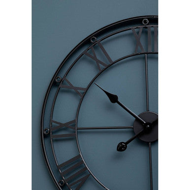Baywood Matt Black Metal Wall Clock